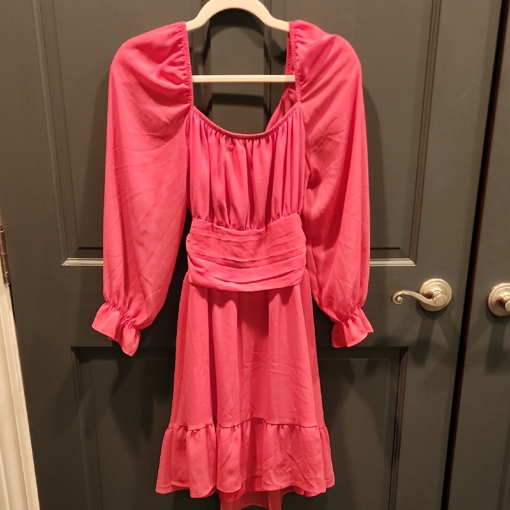 Open Back Tie Pink Dress Size M Womens